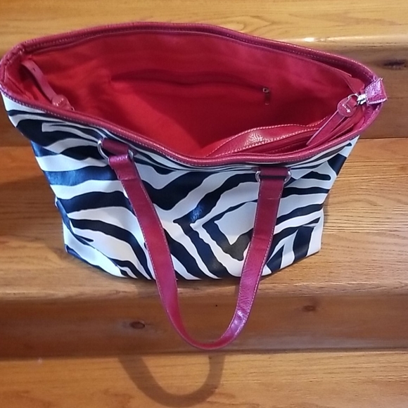 Zippered Tote, 3 Sections, Zip Middle, Zip Pocket - Picture 3 of 5